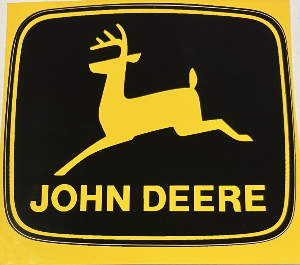 Decal John Deere Logo Yellow Deer On Black Dj Midwest