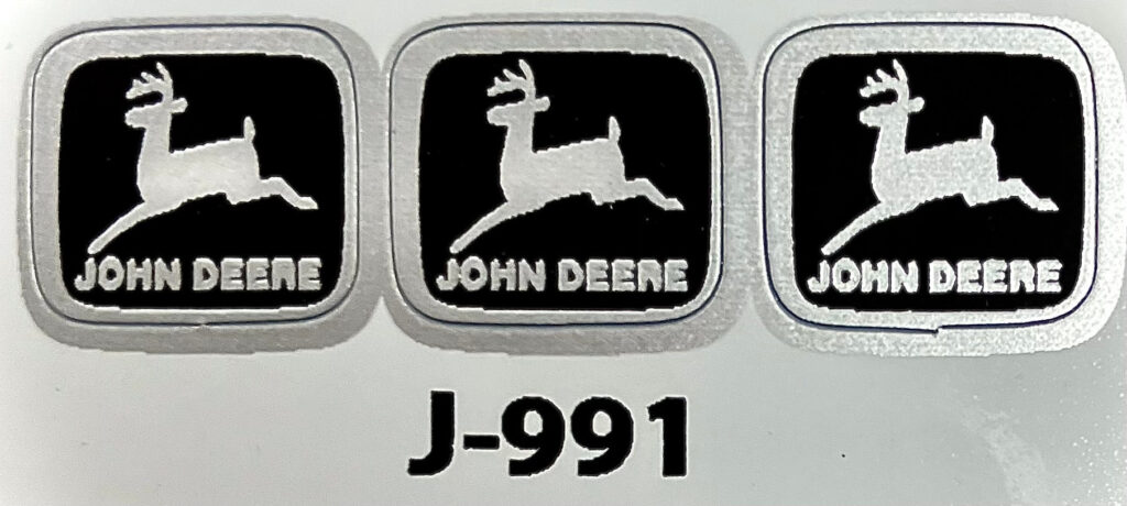 Decal John Deere Logo Black Silver Large Dj Midwest