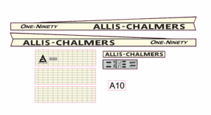 Decal 1/16 Allis Chalmers 190 Set (bar grille) - DA10