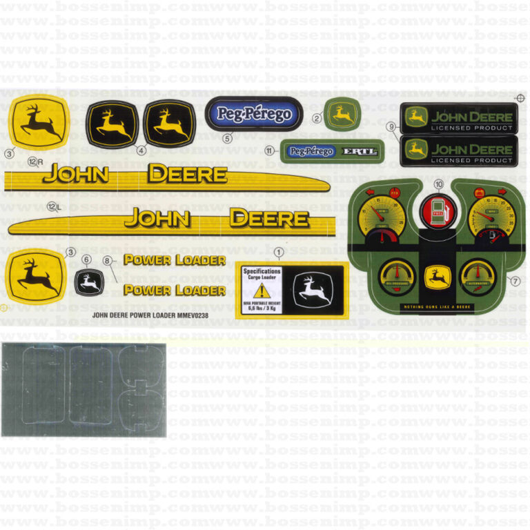 Decal John Deere Power Loader Electric Tractor DPJ3424 Midwest
