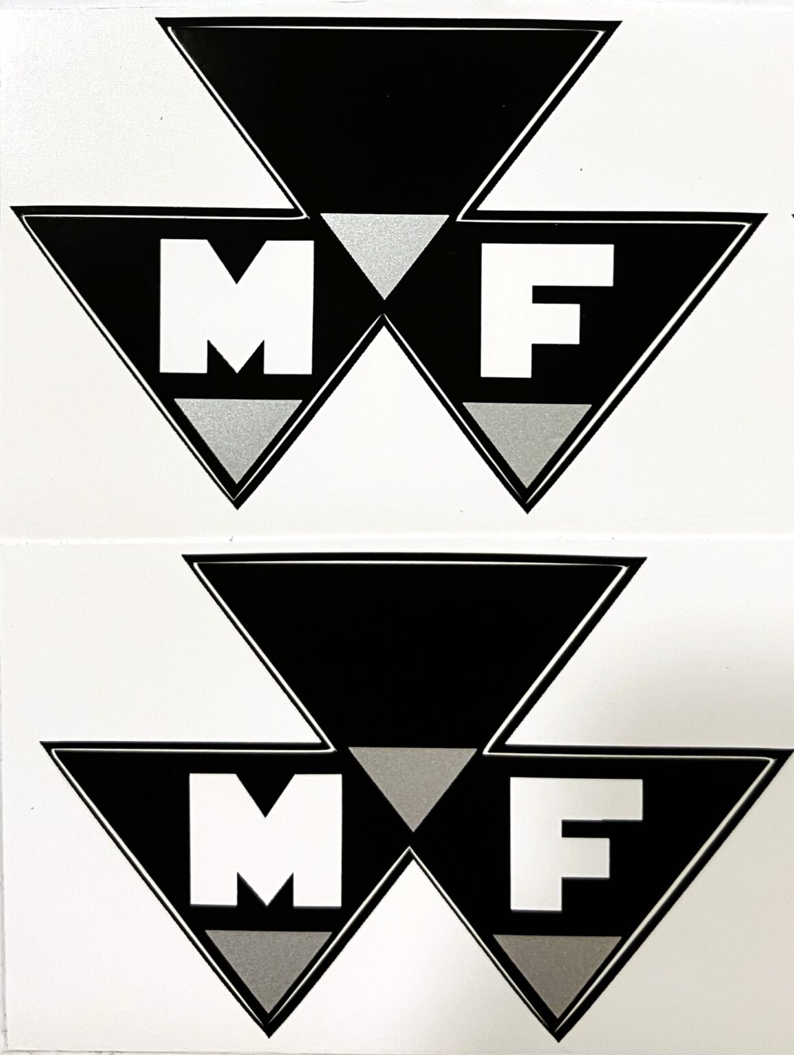 Ferguson Decals Decal Massey Ferguson Logo - Silver, white, black 2