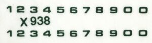 Decal Number Set - Green 1/16in. x 1/16in. - DX938