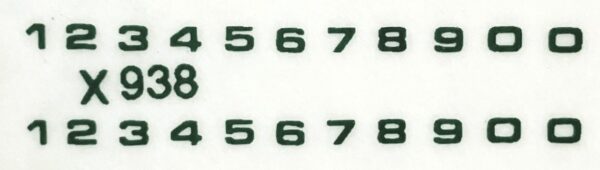 Decal Number Set - Green 1/16in. x 1/16in. - DX938