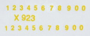 Decal Number Set - Yellow 1/16in. x 1/32in. - DX923