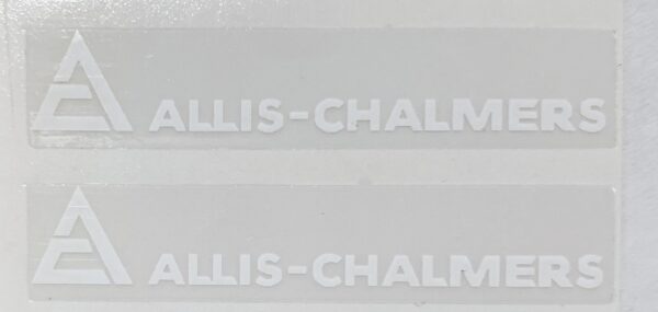 Decal Allis Chalmers Logo (white print) - 1 5/8" - DA945