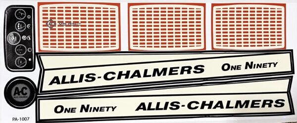 Decal Allis Chalmers 190 bar grille Pedal Tractor DPA1007