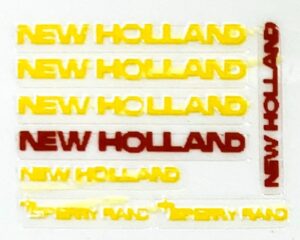 Decal 1/64 New Holland (yellow, red) DNH2- 11/16"