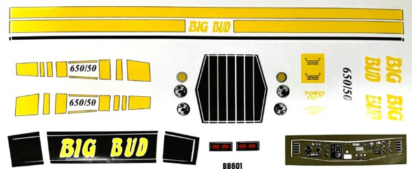Decal 1/12 Big Bud 650/50 Yellow Set Complete - DBB601