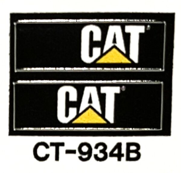 Decal CAT Logo (white, yellow triangle with red) on black DCT934B