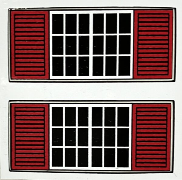 Decal 1/64 Window with Shutters Red - 1 1/2" DX4704