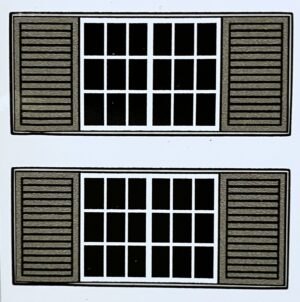 Decal 1/64 Window with Shutters Gray - 1 1/2" DX4705