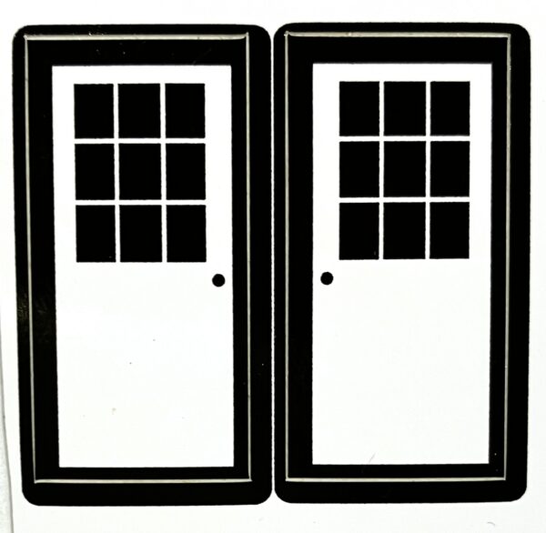 Decal 1/64 Door with 9 Pane Window white - 1 1/4" tall DX4751