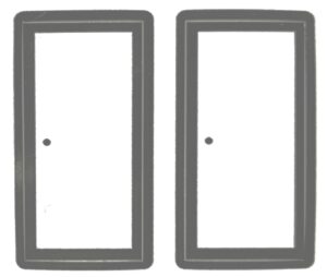 Decal 1/64 Door Solid white with gray trim - 1 1/4" tall DX4752