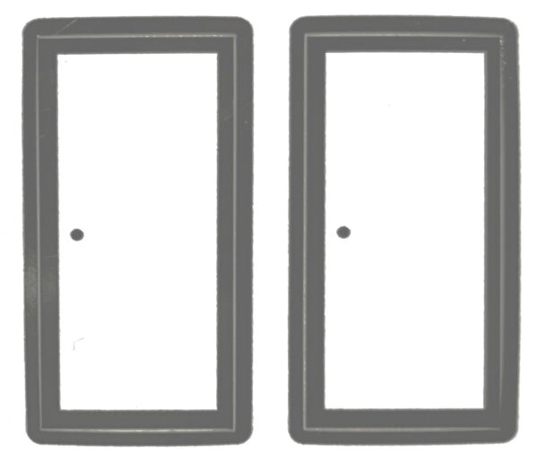 Decal 1/64 Door Solid white with gray trim - 1 1/4" tall DX4752