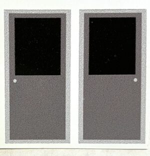 Decal 1/64 Door with Window Gray - 1 1/4" tall DX4755