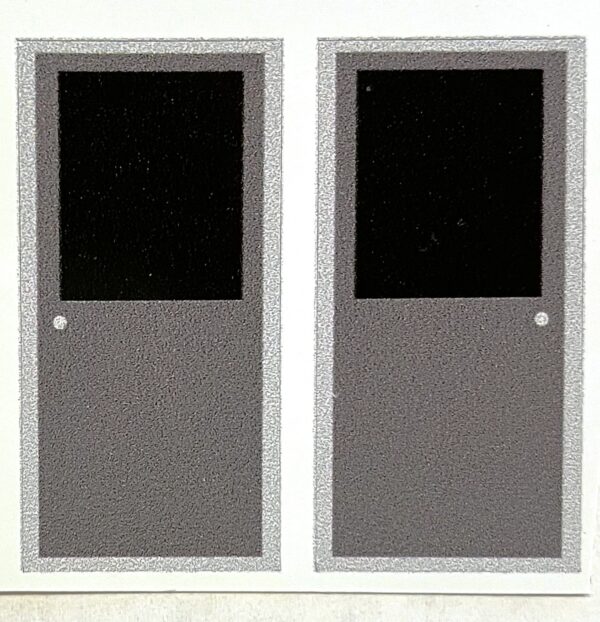 Decal 1/64 Door with Window Gray - 1 1/4" tall DX4755