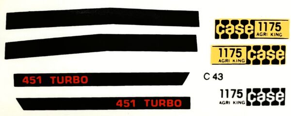 Decal 1/16 Case 1175 Agri King Set (tan tractors) - DC43