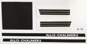 Decal 1/16 Allis Chalmers 190 Hot Rod with cream outline Set - DA14
