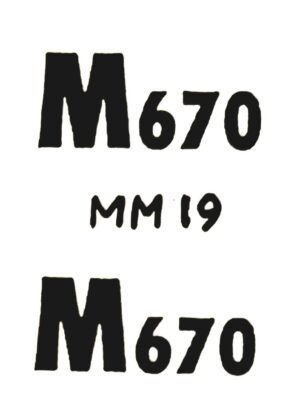 Decal 1/16 Minneapolis Moline M670 Model Numbers - DMM19