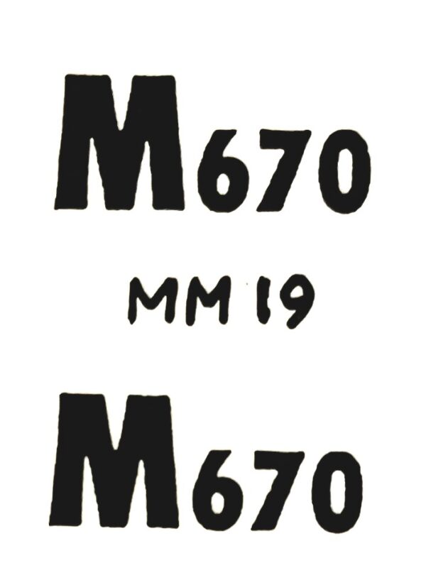 Decal 1/16 Minneapolis Moline M670 Model Numbers - DMM19