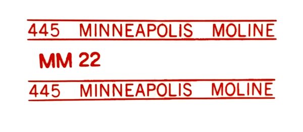 Decal 1/25 Minneapolis Moline 445 Set DMM22