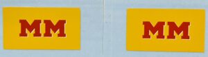 Decal MM Minneapolis Moline Logo Red on yellow (Pair) - DMM922