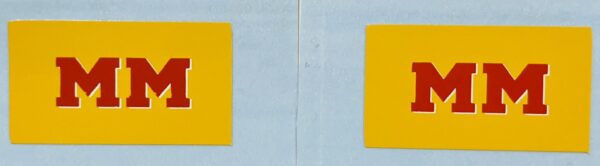 Decal MM Minneapolis Moline Logo Red on yellow (Pair) - DMM922