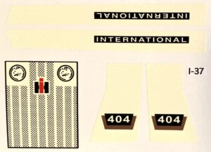 Decal 1/16 IH 404 Set - DI37