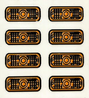 Decal 1/16 Warning Lights - Orange, Black DX732A