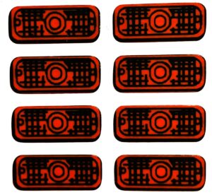 Decal 1/16 Warning Lights - Red, Black DX732