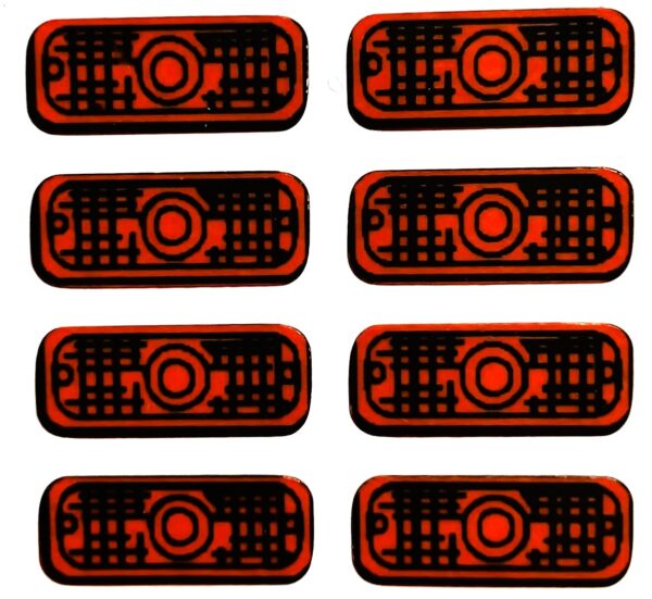 Decal 1/16 Warning Lights - Red, Black DX732
