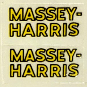 Decal Massey-Harris Yellow with Black Outline - Logo 3/4"- DM984