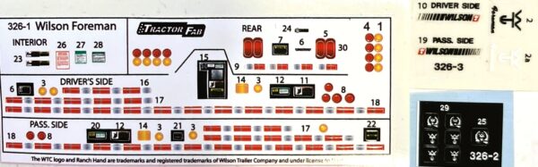 Decal 1/64 Wilson Foreman Trailer Set - TF326