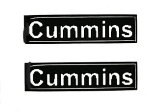 Decal Cummins White on Black Small - 9/16" DX135