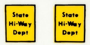 Decal 1/64 State Hi-Way Dept - Yellow, Black DX824