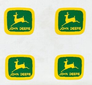 Decal John Deere Logo (4) Fits JD Implement Truck - 1/2" - Logo - DJ1980