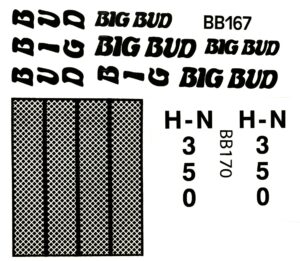 Decal 1/16 Big Bud HN-350 Set black - DBB170
