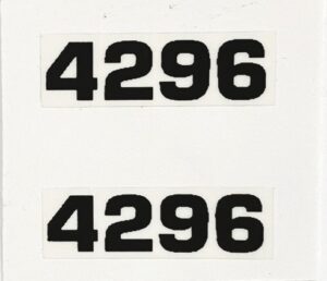 Decal 1/16 Minneapolis Moline Model 4296 Model Numbers (Pair) - DMM512
