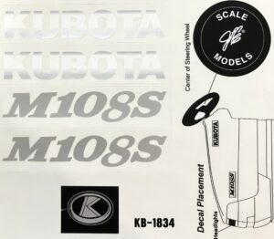 Decal Kubota M108S Pedal Tractor - DPK5004