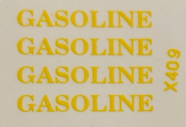 Decal Gasoline - Yellow 7/8 inch - DX409