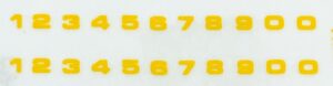 Decal Number Set - Yellow 3/32 x 3/32 - DX927