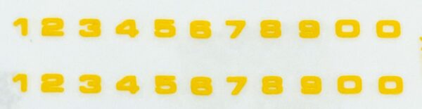 Decal Number Set - Yellow 3/32 x 3/32 - DX927