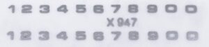 Decal Number Set - Silver 3/32 x 3/32 - DX947