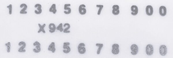 Decal Number Set - Silver 1/16in. x 3/32in. - DX942