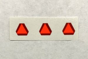 Decal SMV Slow Moving Vehicle 1/32 set of 3.  3/8"- DX2A