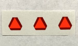 Decal SMV Slow Moving Vehicle 1/32 set of 3.  3/8"- DX2A