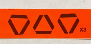 Decal SMV Slow Moving Vehicle 1/16 1/2" set of 3, not Cut- DX3