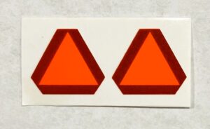 Decal SMV Slow Moving Vehicle 1/16 3/4" set of 2 - DX4A