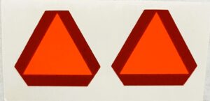Decal SMV Slow Moving Vehicle 1/16 1" set of 2 - DX5A