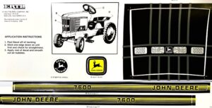 Decal John Deere 7600 Pedal Set - DPJ2706